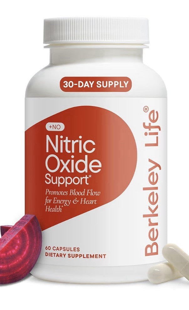 Berkeley Life Nitric Oxide Support Booster Supplement Blood Flow Energy 60 Caps
