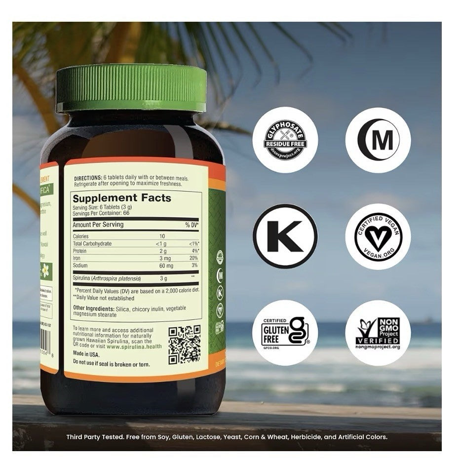 Nutrex Hawaii Pure Hawaiian Spirulina 500mg Immune Energy Celluar support 400Tab
