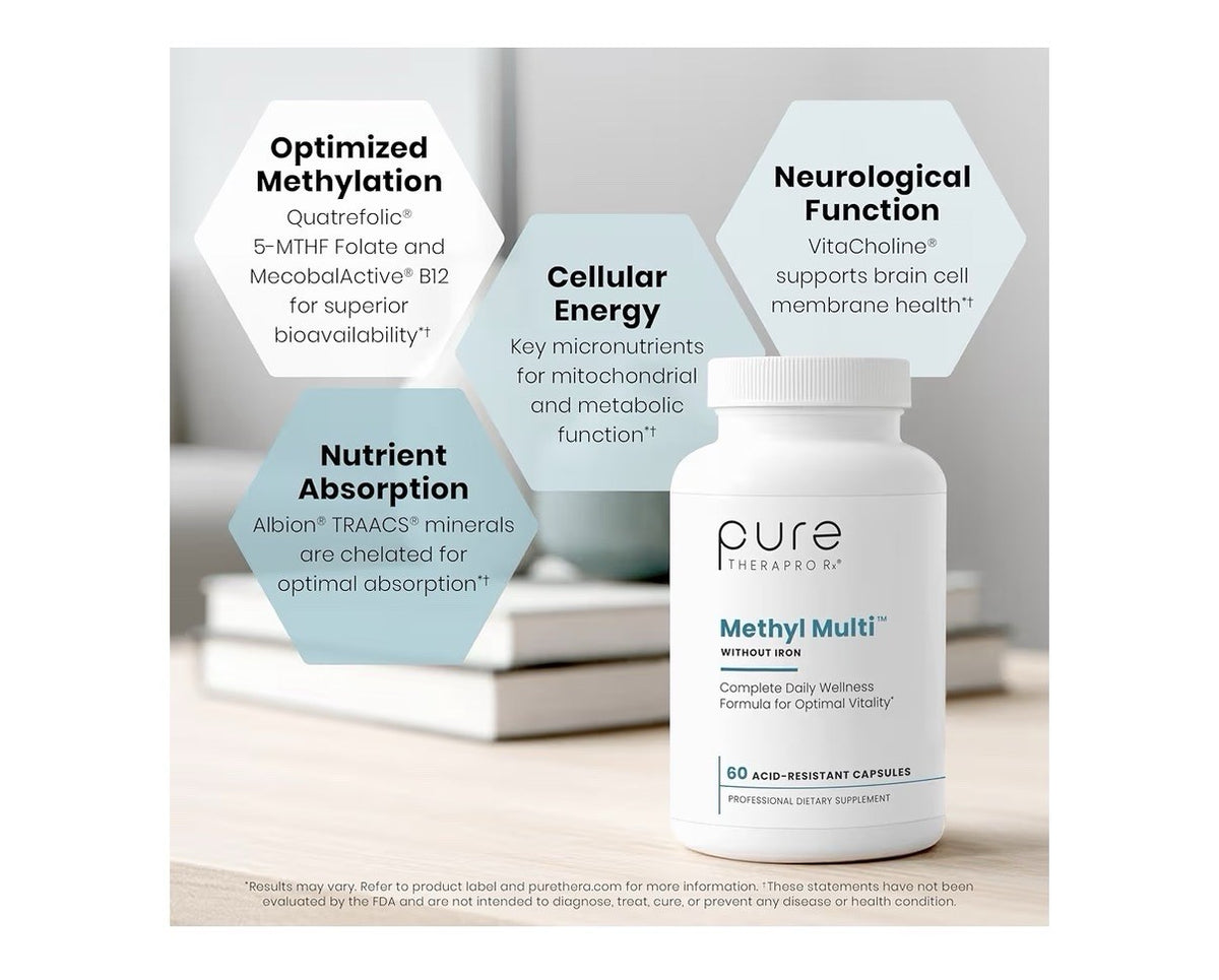 Pure Therapro Rx Methyl Multi Without Iron Methylated Multivitamin 60 Capsules