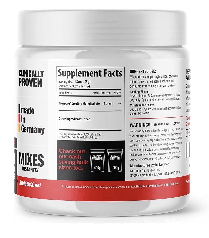 German Creatine Pure German Creatine Powder Muscle Growth Recovery 54 Servings