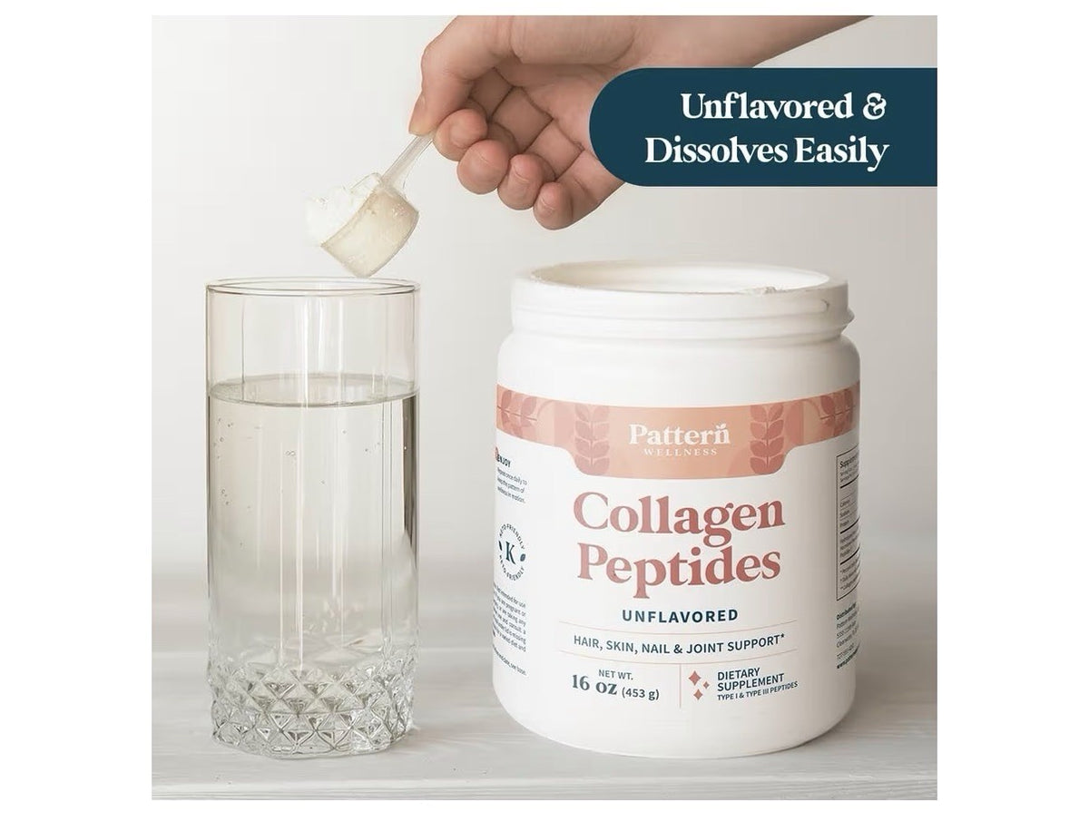 Pattern Wellness Collagen Peptides Powder Hair Nails Skin Joint Support 16oz