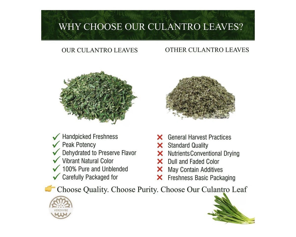 Verdivibe Premium Dried Culantro Leaves Pack for Authentic Asian Flavor 1oz