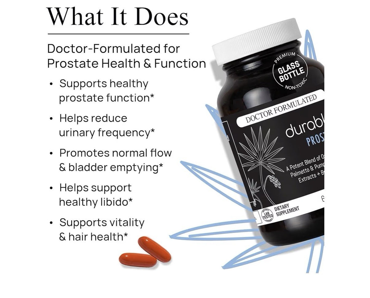 Durable Prostate Saw Palmetto + Beta-Sitosterol Supports Prostate Bladder 60sgel