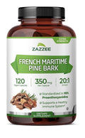 Zazzee French Maritime Pine Bark 95% Proanthocyanidins 4Month Supply 120Capsules