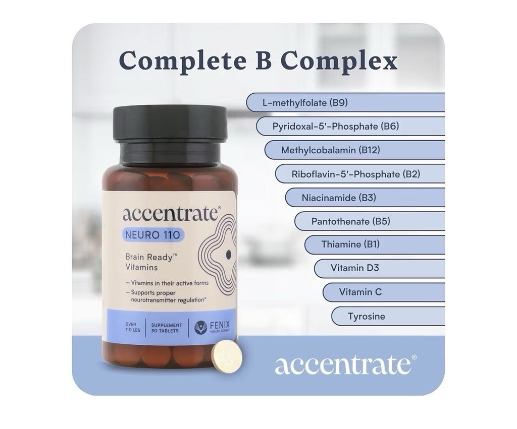 Accentrate Neuro 110 Methylated Vitamins For Brain Health Supplement 30 Tablets