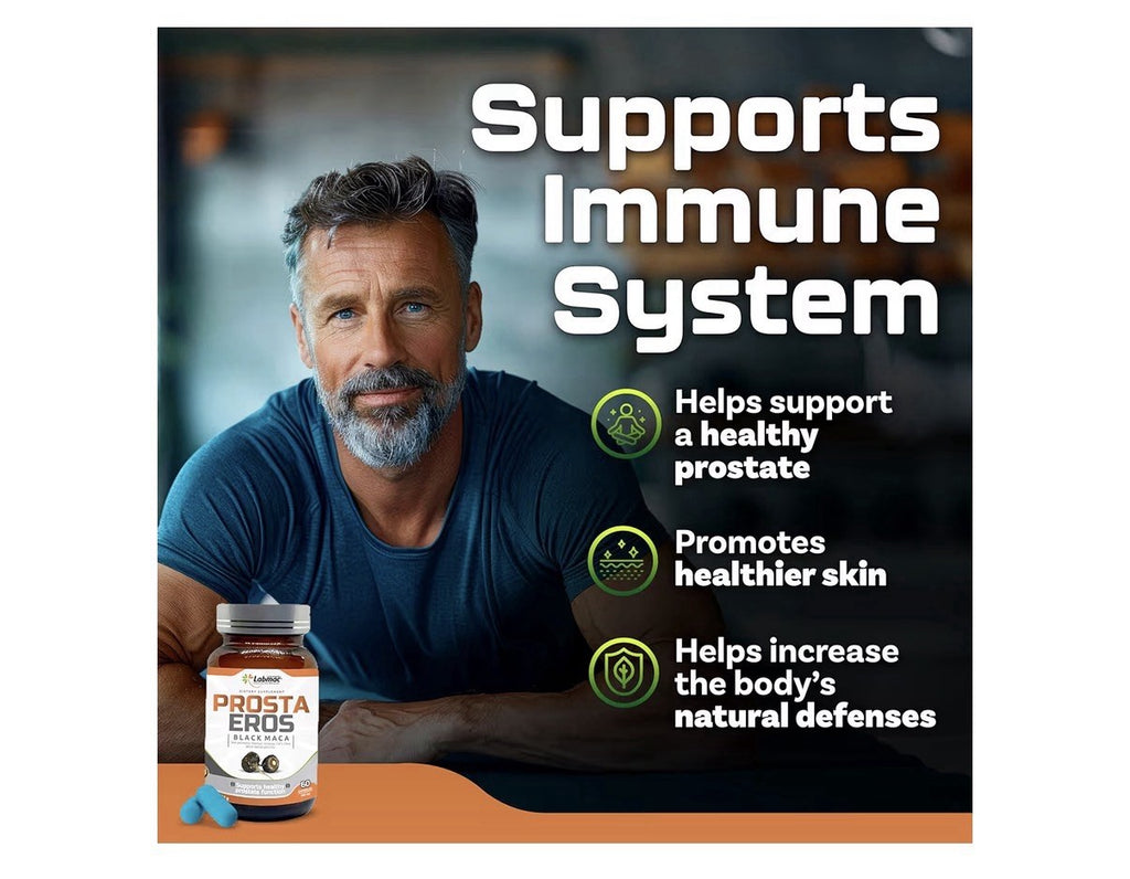 Prosta Eros Black Maca Prostate Support Supplement 7 Natural Ingredients 60 Caps