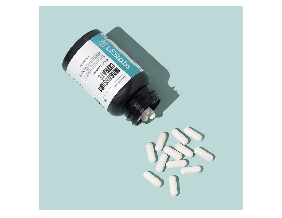 LES Labs Magnesium Citrate Stress Relief Restful Sleep Heart Metabolism 120 Caps