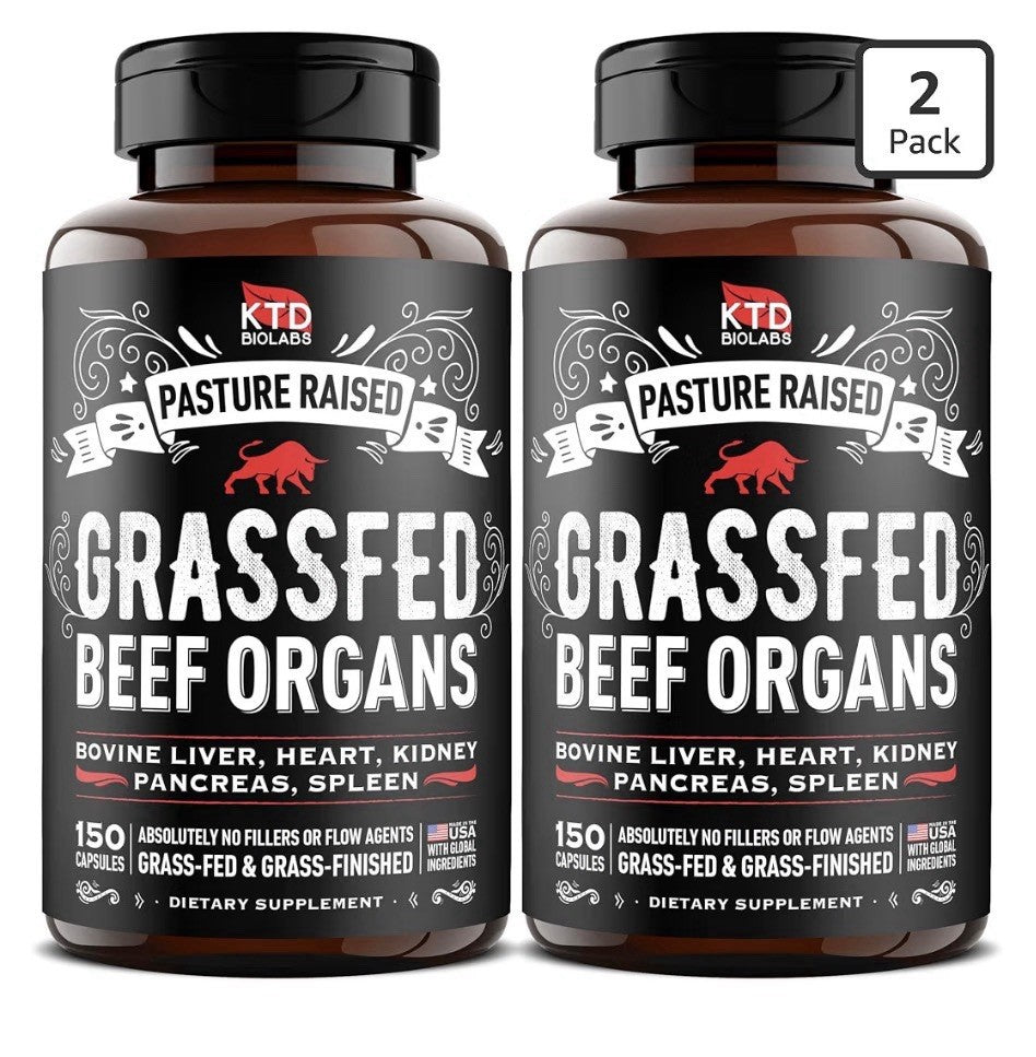 2 Pack KTD BIOLABS Grass Fed Beef Organ Pasture Raised Supplement