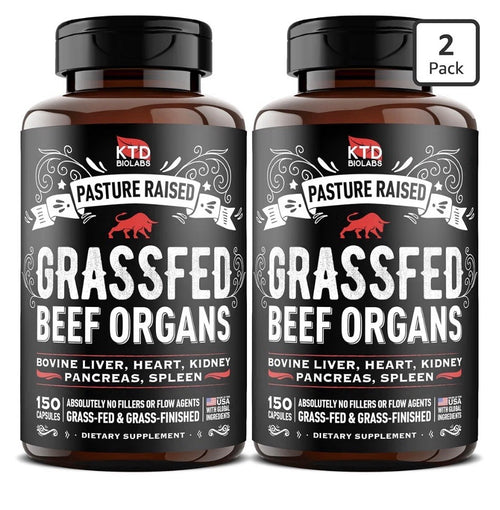 2 Pack KTD BIOLABS Grass Fed Beef Organ Pasture Raised Supplement