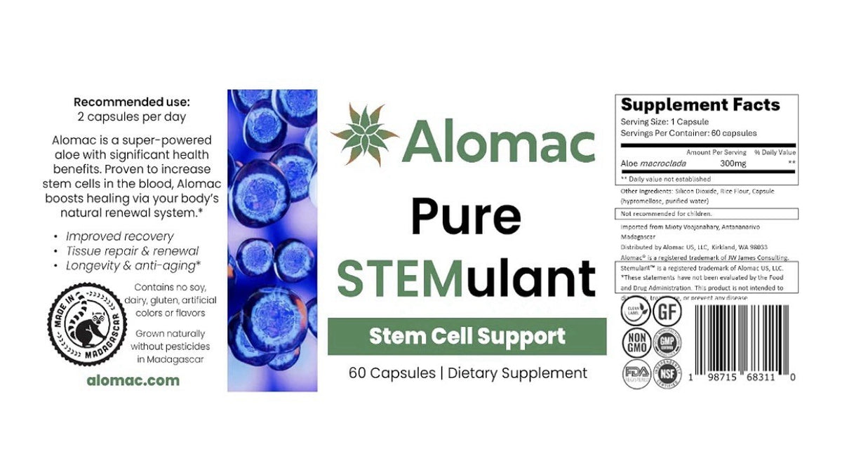 Alomac Pure STEMulant stem Cell Support (Aloe macroclada) 60 Capsules
