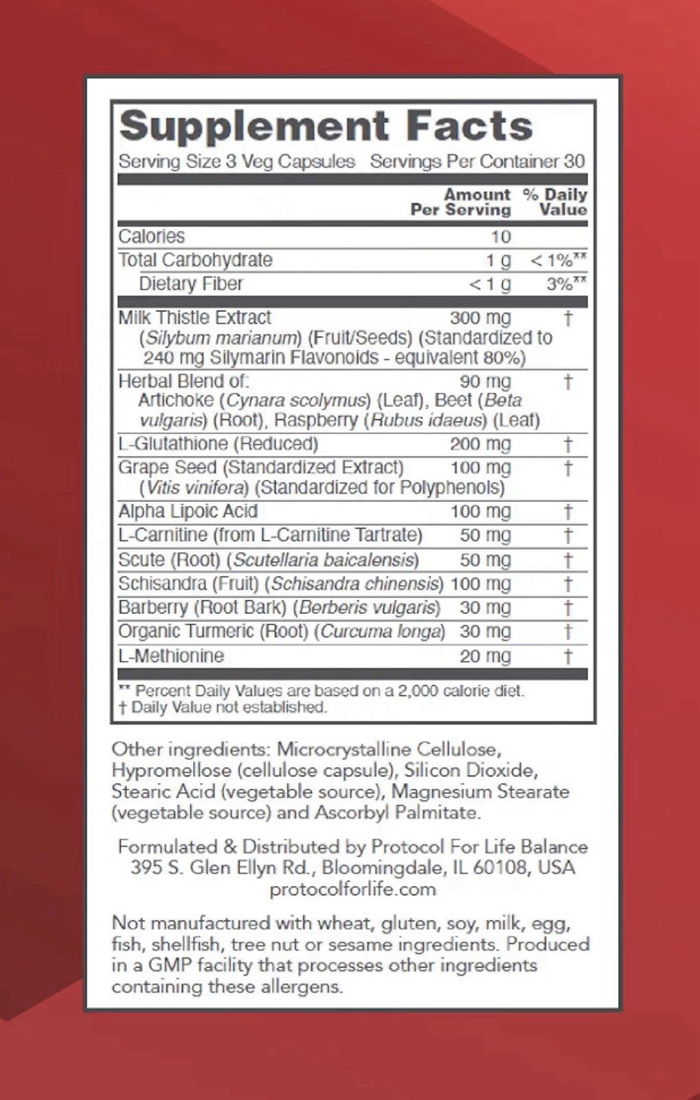 PROTOCOL FOR LIFE BALANCE Liver Detox Support Liver Health Detoxification 90caps