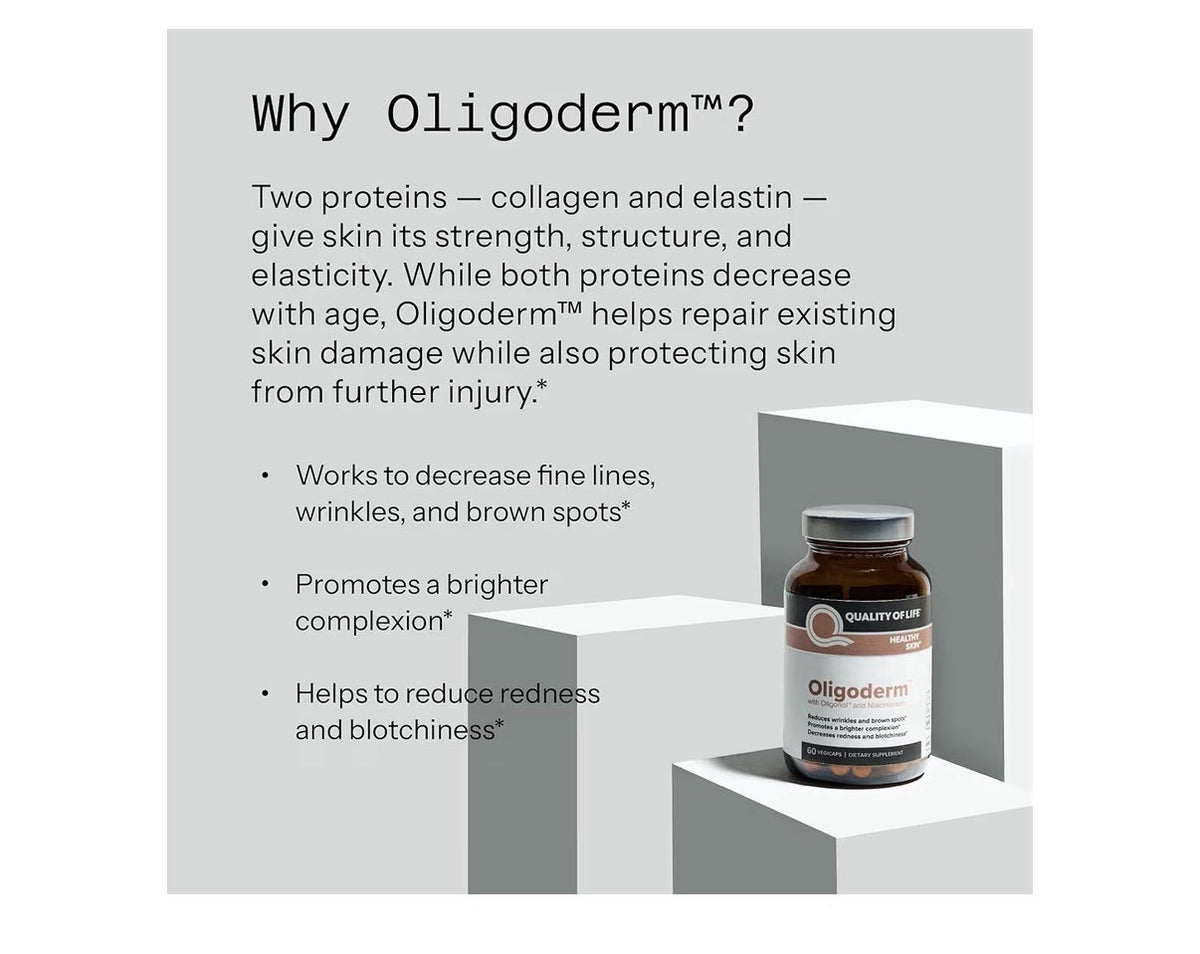 Quality of Life Oligoderm Healthy Skin Support Supplement Reduced Wrinkles 2Pack