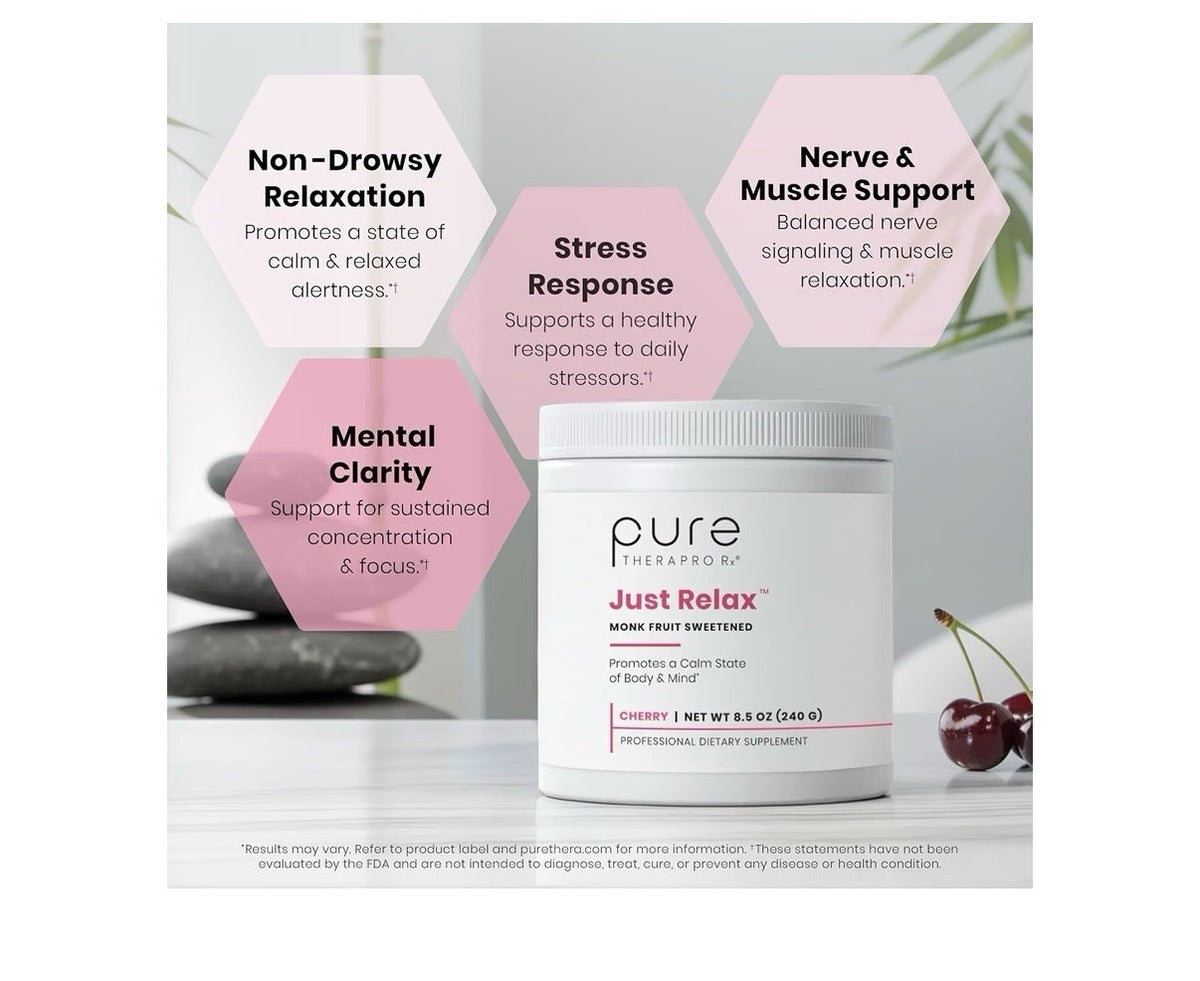Pure Therapro Rx Just Relax Powder Promotes a Calm State of Body & Mind Cherry