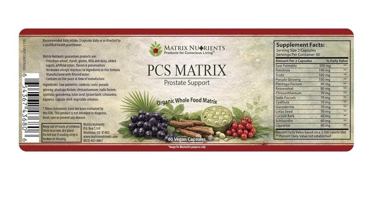 Matrix Nutrients PCS Matrix Prostate Support Lower PSA Levels 100% Natural 60cap