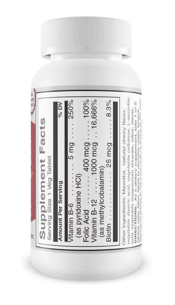 BioTree Labs B Complex Boost Vitamin B12 Sublingual B12 Methylcobalamin B6 90tab