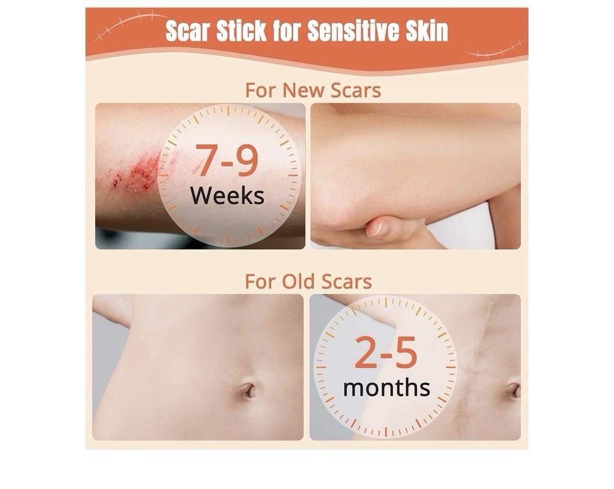 2 Pack BARUBT Scar Solutions Silicone Scar Stick All Skin Types New Old Scars