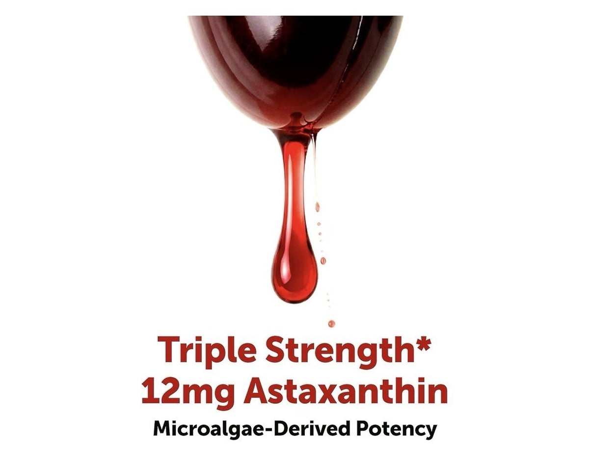 Micro Ingredients Astaxanthin 12mg From Microalgae Triple Strength 45 Softgels