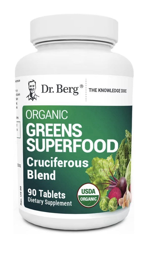 Dr. Berg Greens Superfood Cruciferous Blend Vegetable 250 Tablets Super Greens