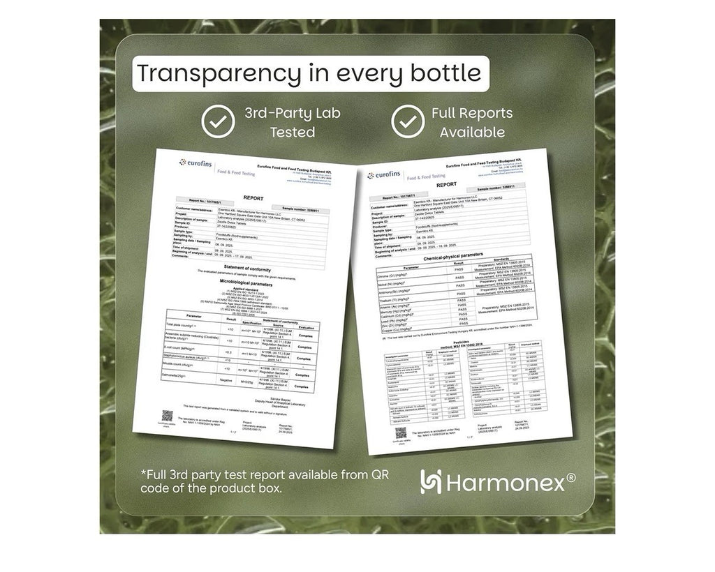 Harmonex Zeolite Detox Micropollutant Binder Gut Digestive Liver Support 100Tabs