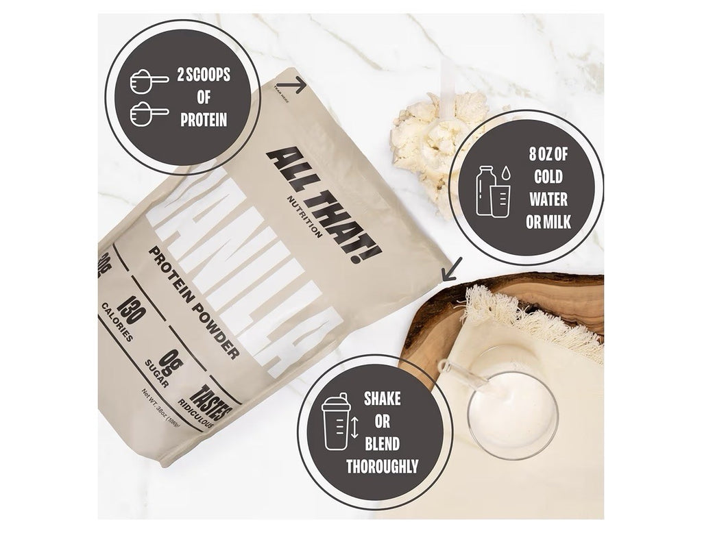 ALL THAT! NUTRITION Vanilla Protein Powder Whey Protein 30 Servings