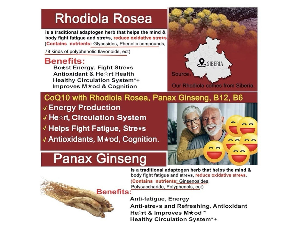 2 Pack Neviss CoQ10 Gummies Rhodiola Rosea Extract Ginseng Energy Heart Brain