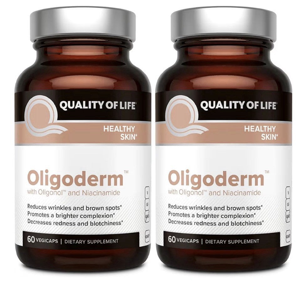 Quality of Life Oligoderm Healthy Skin Support Supplement Reduced Wrinkles 2Pack
