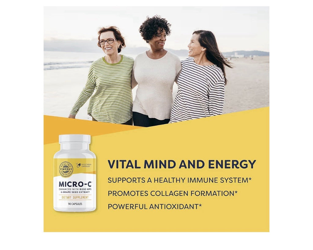 Vimergy Micro-C Vitamin C Capsules 500mg per Capsule Bones Immune Support 90caps