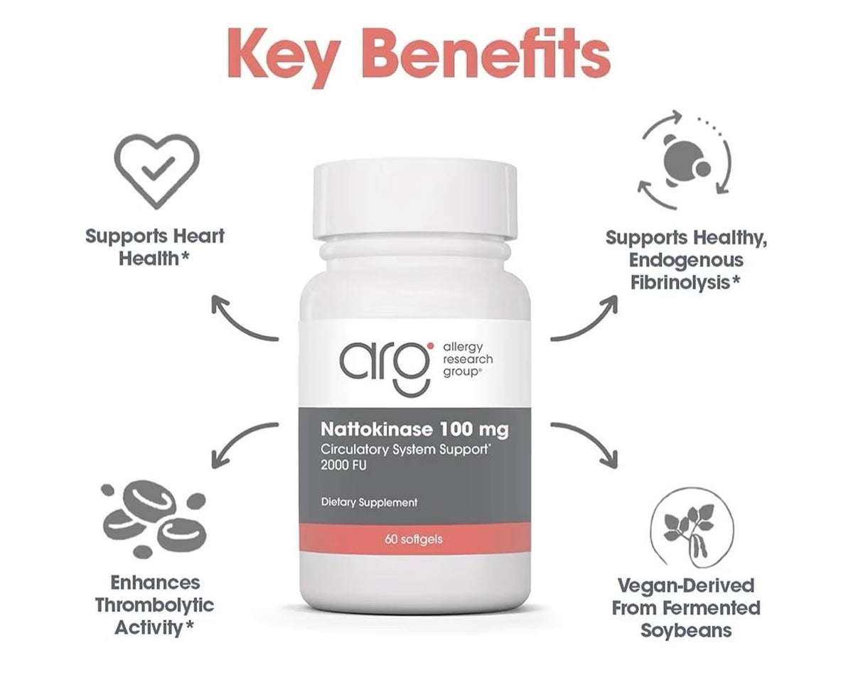 Allergy Research Group Nattokinase 100 mg Circularity Support 2000 FU 60 Softgel