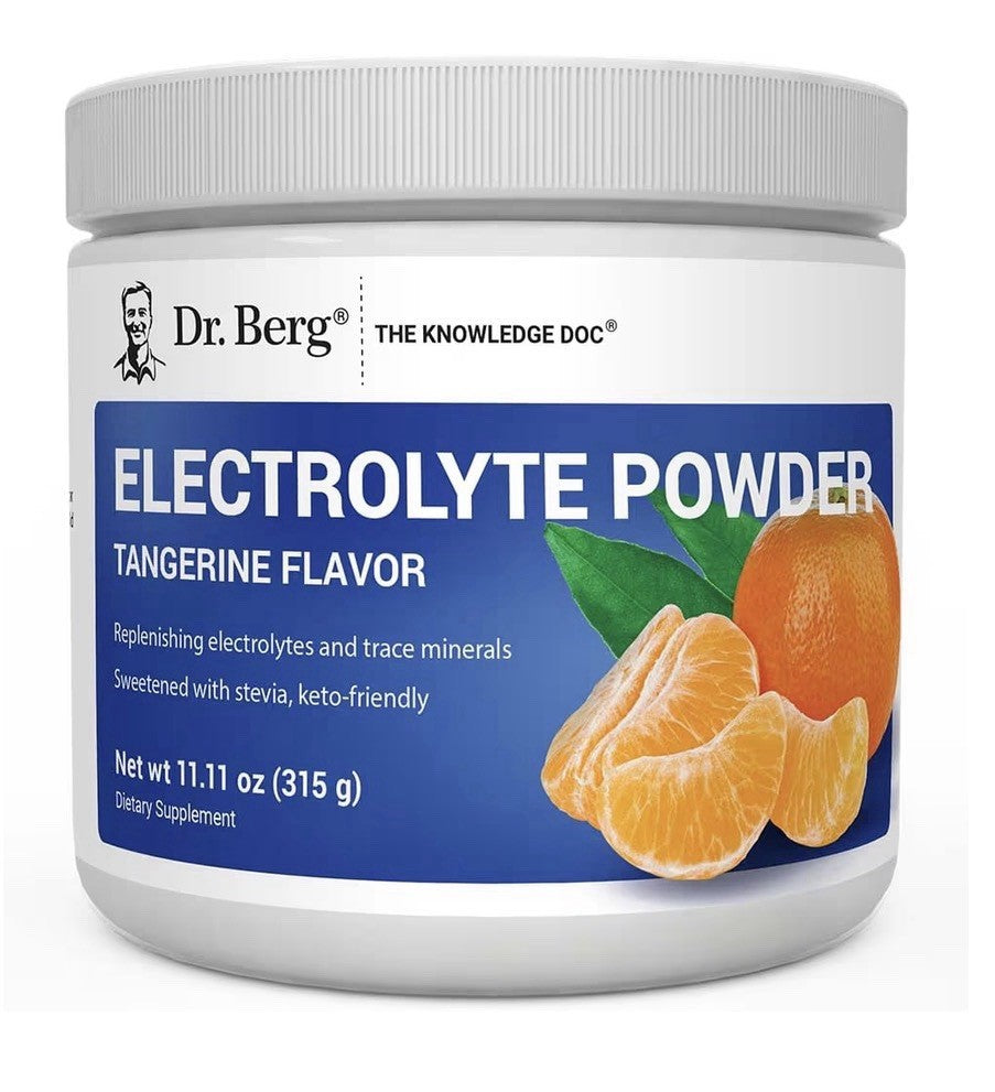 Dr. Berg Electrolyte Powder Tangerine Flavor Keto Friendly 50 Servings Drink Mix