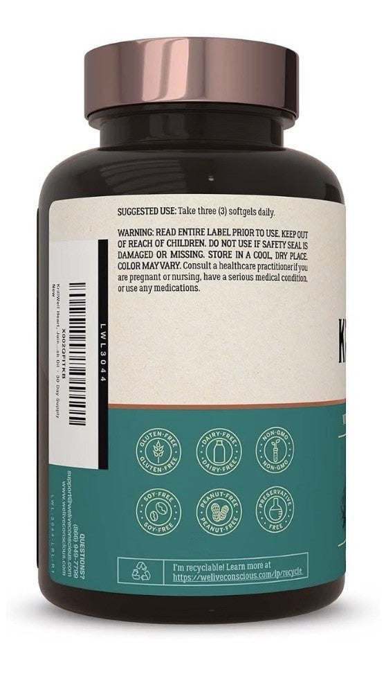 2 Pack Live Conscious KrillWell Krill Oil Omega3 Heart Joint Cognitive Health