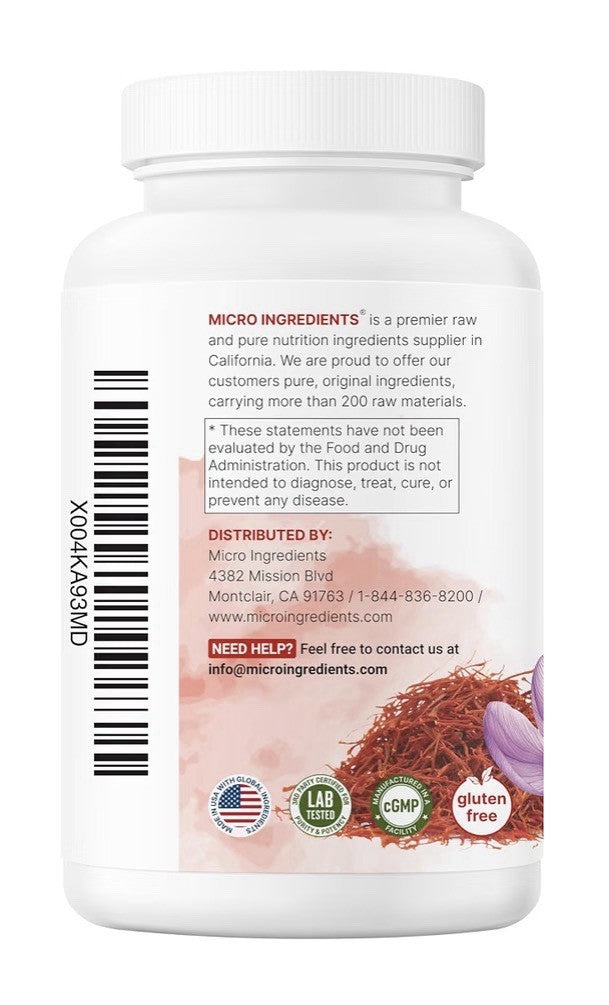 Micro Ingredients Pure Saffron Extract Clean Ingredients Only 240 Veggie Capsule