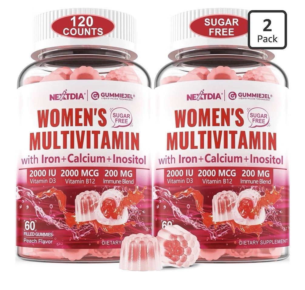 2 Pack Nextdia Women’s Multivitamin Iron Calcium Inositol D3 B12 Immune Blend