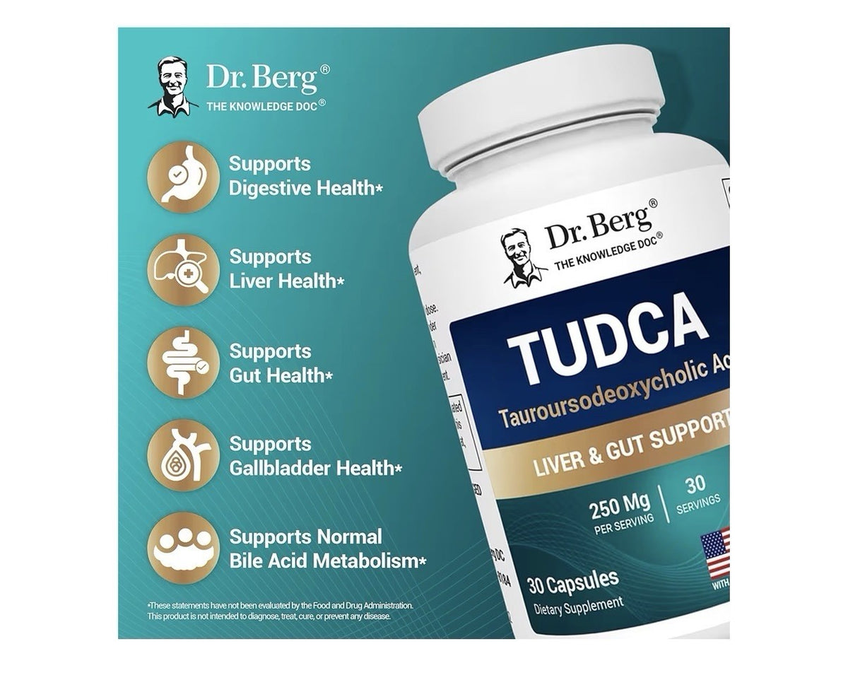 Dr. Berg TUDCA Tauroursodeoxycholic Acid Liver Gut Gallbladder Support 30capsule
