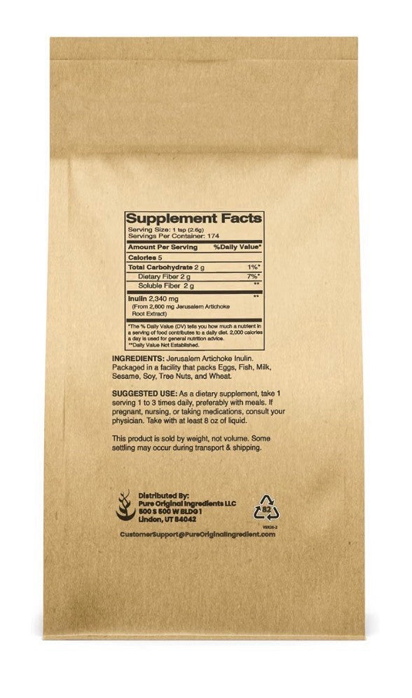 Pure Original Ingredients Inulin Fos Powder Unflavored For baking cooking 1 Lb