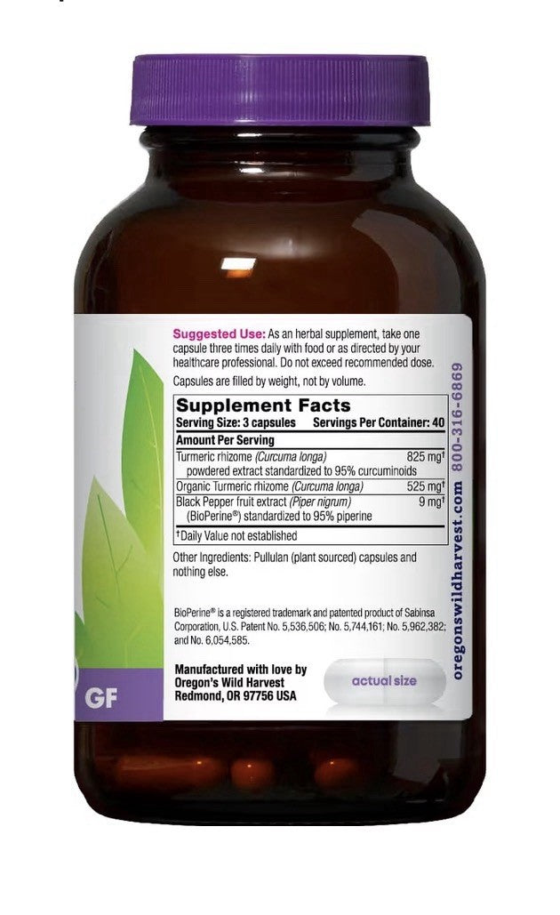 Oregon's Wild Harvest Turmeric Healthy Inflammation Response After Exercise 120c