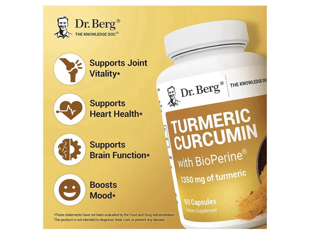 Dr. Berg Turmeric Curcumin with Bioperine Black Pepper 60 Capsules