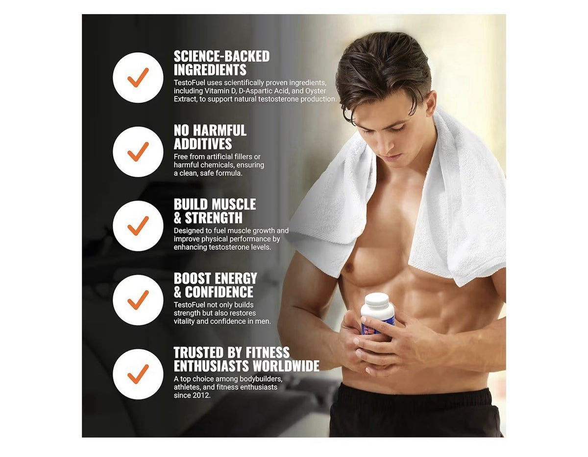 ROAR AMBITION TestoFuel T-Booster Test Booster for Men 100% Natural 120 Capsules