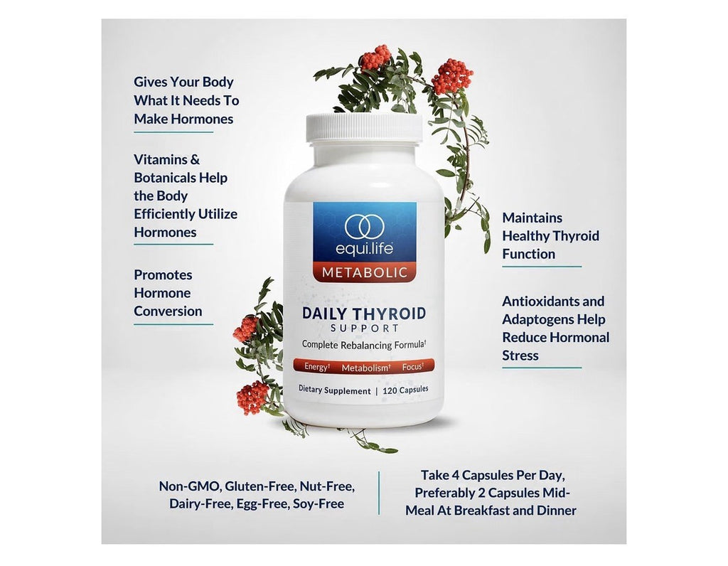 Equilife Metabolic Daily Thyroid Support Energy Focus for Women and Men 120Caps