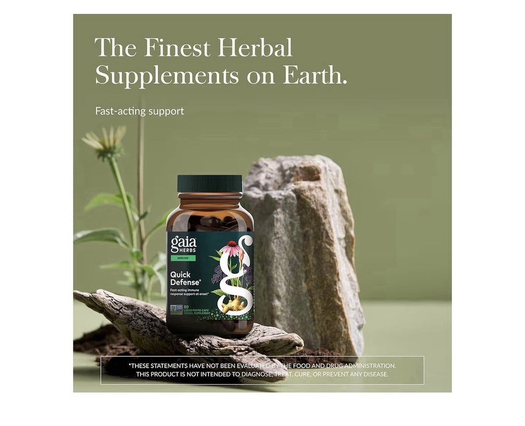  Gaia Herbs Quick Defense Fast-Acting Immune Support Supplement 80 Capsules