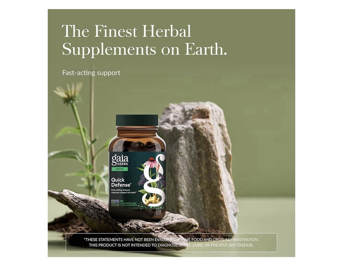  Gaia Herbs Quick Defense Fast-Acting Immune Support Supplement 80 Capsules