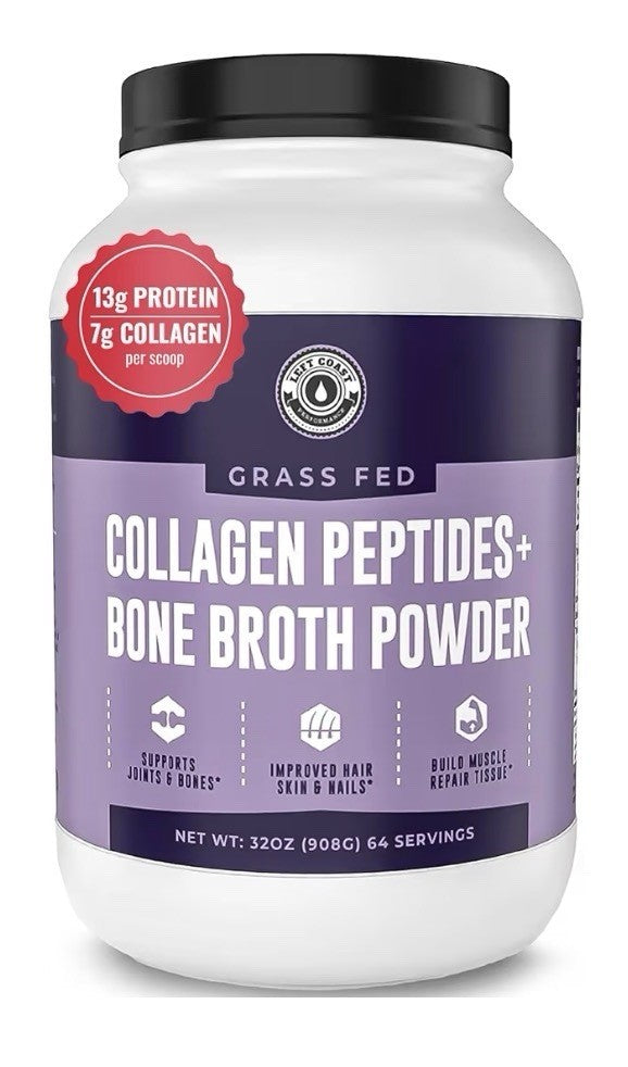 Left Coast Performance Collagen Peptides + Bone Broth Powder Grass Fed 2lb