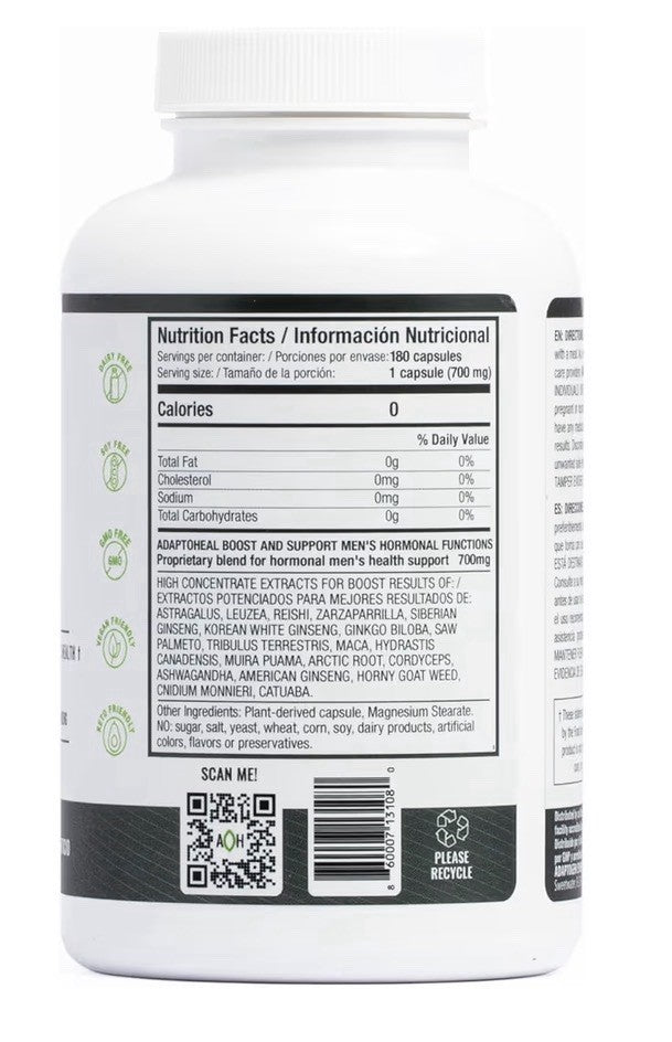 ADAPTOHEAL Urinary Health and Prostate Support Supplement For Men 180 Capsules
