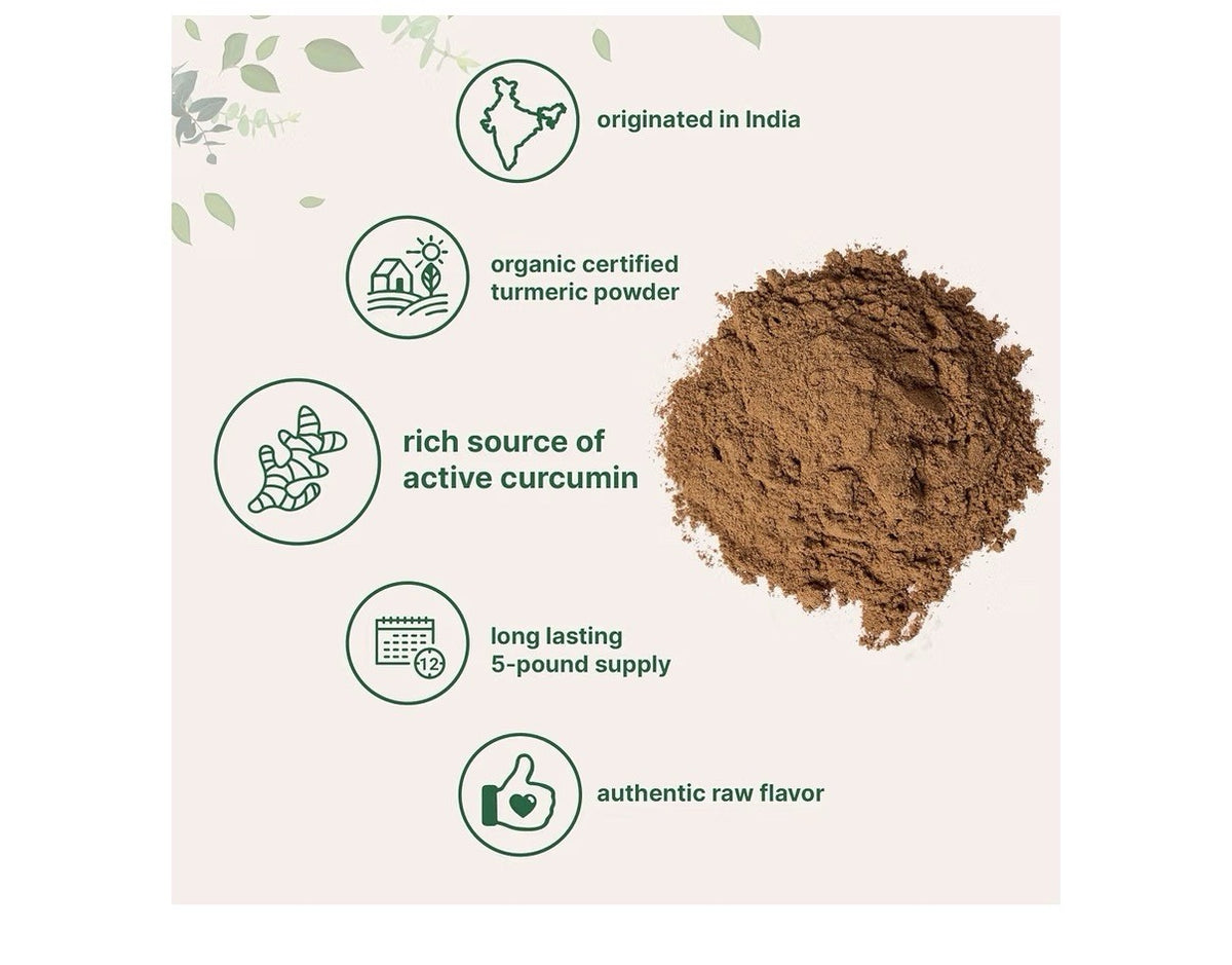 Micro Ingredients Organic Turmeric Powder Active Curcumin Joints Immune 5 Pounds