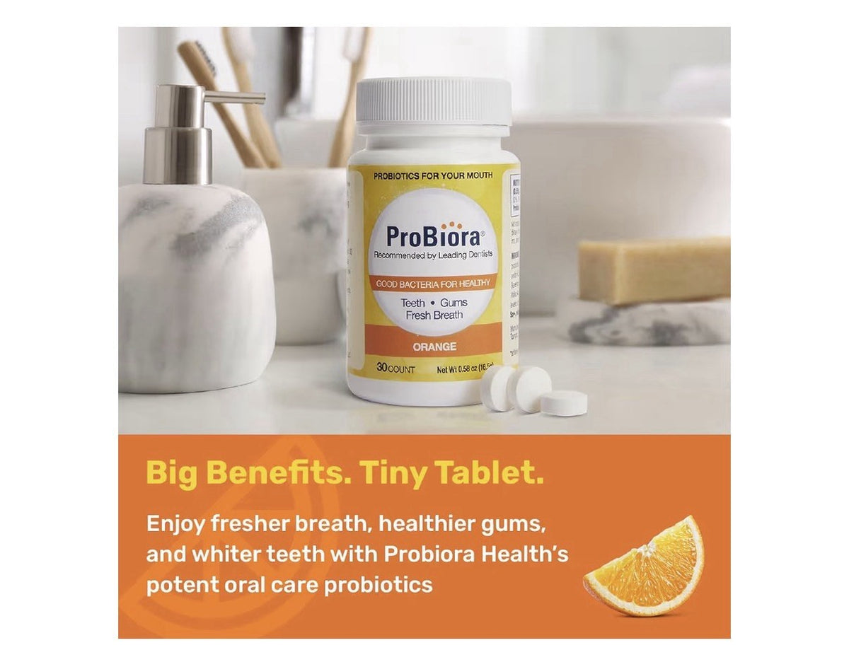 2 Pack ProBiora Probiotic Oral Care Supplement Gum Teeth Health Chewable Orange
