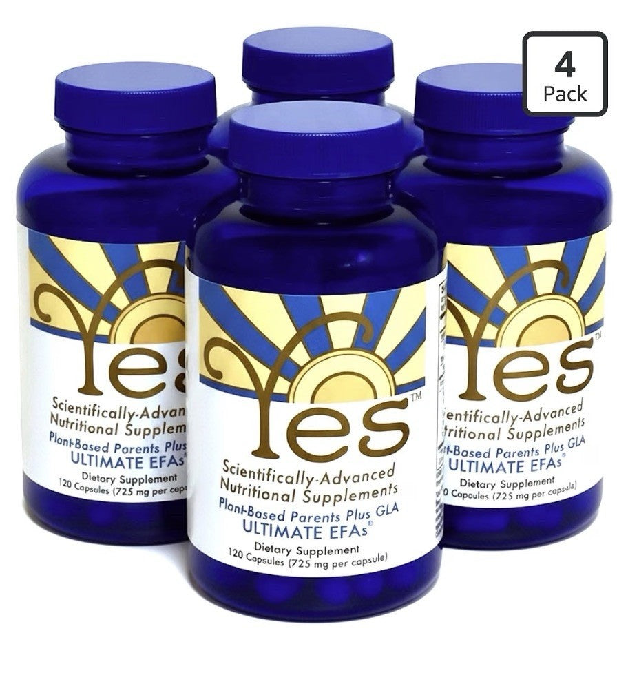 4 Pack ULTIMATE EFAs YES Plant-Based Omega 3-6-9  Fish Oil Heart Skin Eye Immune