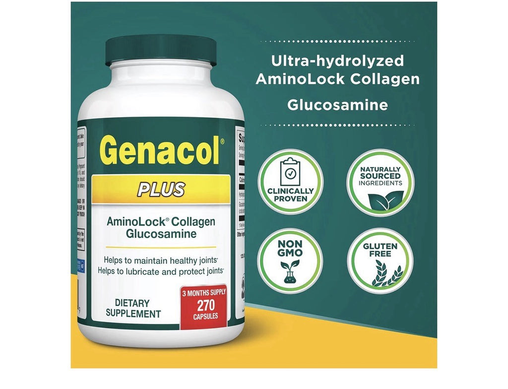 Genacol Plus AminoLock Collagen Glucosamine Healthy Joints Lubricates 270Capsule