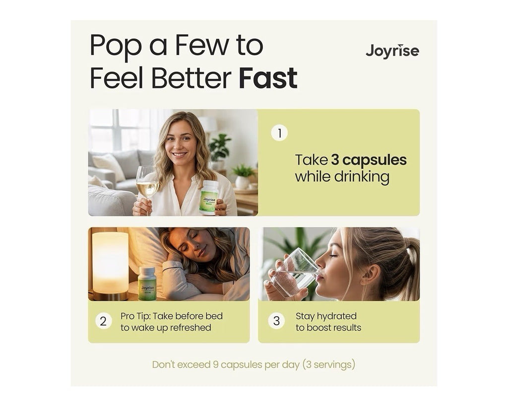 Joyrise After Drinking Aid Fast Acting with DHM Alcohol Metabolism Support 45cap
