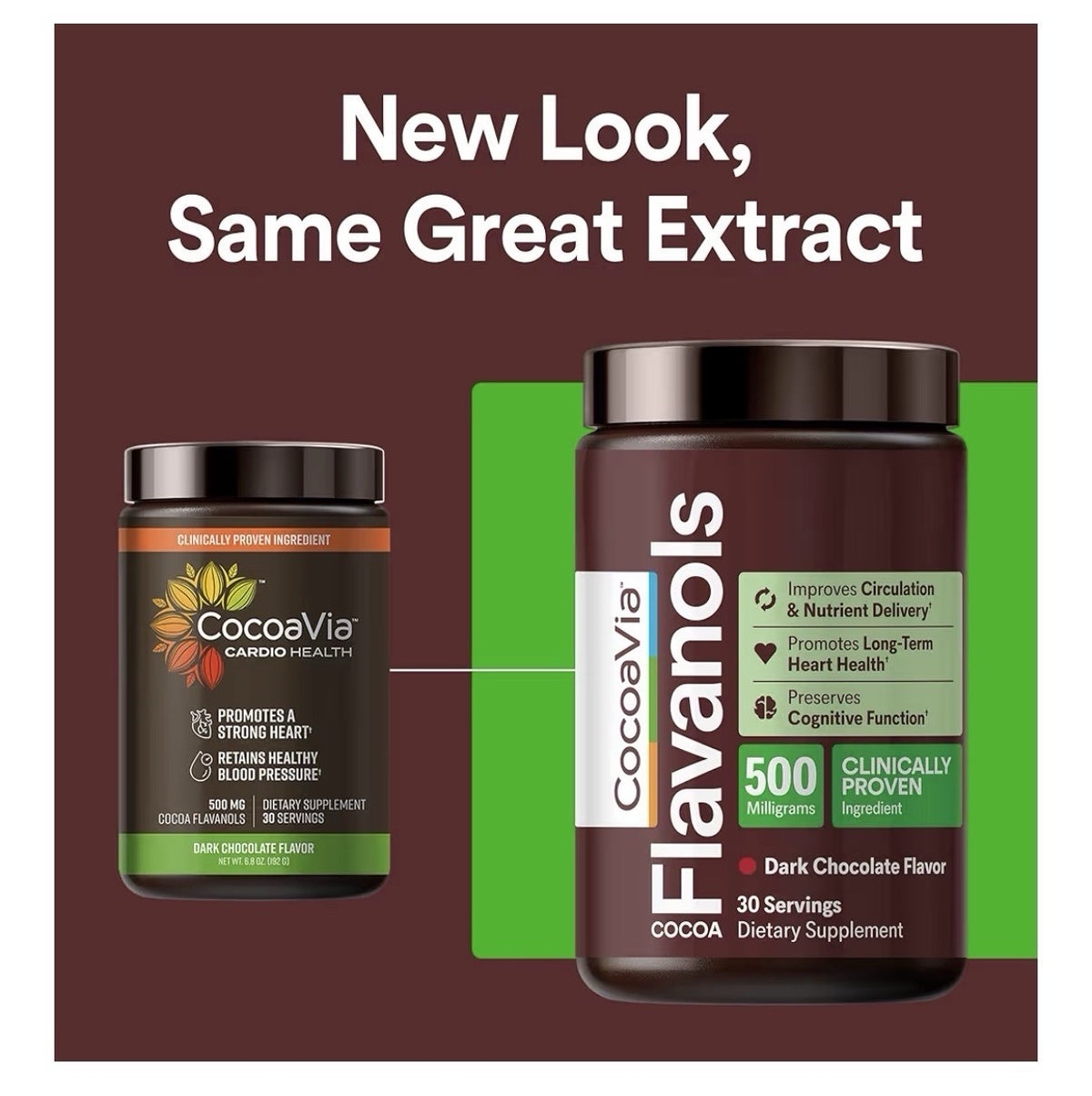 CocoaVia Cocoa Flavanols Powder Cardio Heart Circulation Cognitive Health 2 Pack