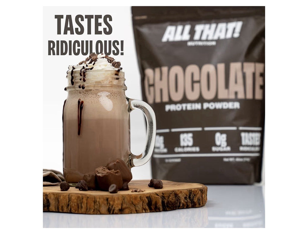 ALL THAT! NUTRITION Chocolate Protein Powder Whey Protein 30 Servings