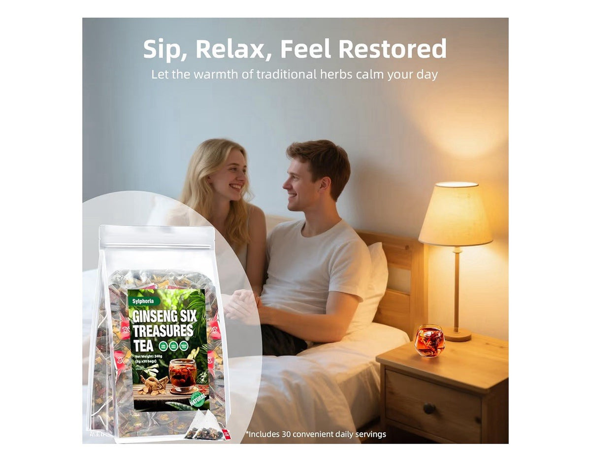 Sylphoria Ginseng Six Treasures kidney cleanse detox  Herbal 60 Pyramid Tea Bags
